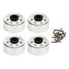 4Pcs Beadlock Wheel Rim Offset ‑8.9mm Metal Deep Dish Hub Wheel Rims for Axial SCX10 90046 1.9 Inch White
