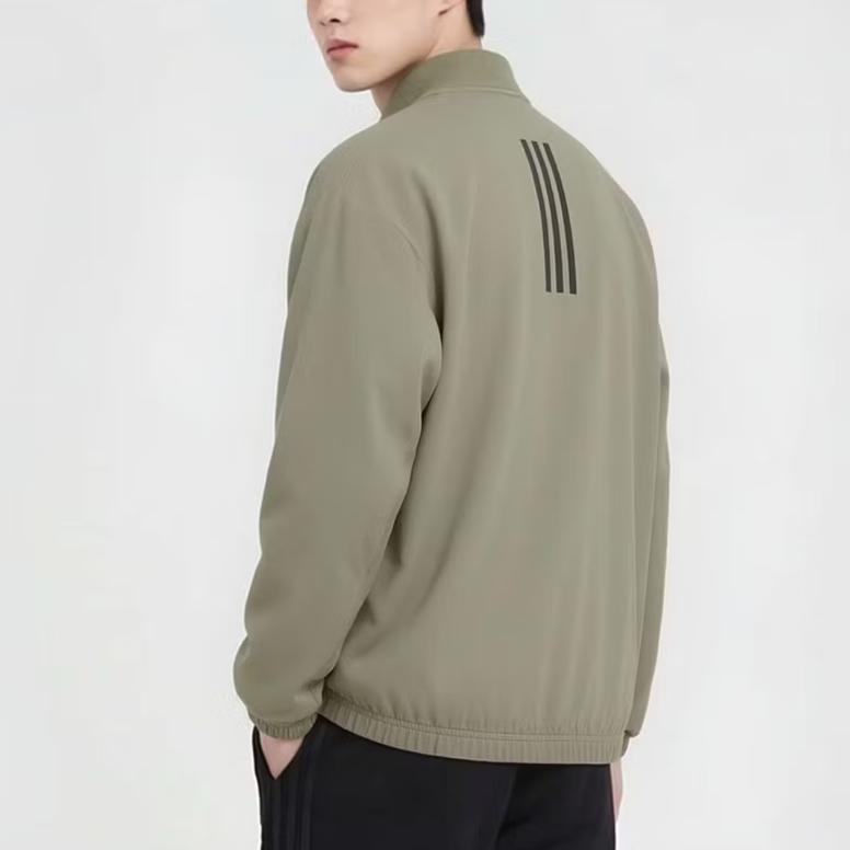adidas Повседневная куртка с длинным рукавом и логотипом бренда Lifestyle Series, куртки унисекс оливково-зеленого цвета JL9637