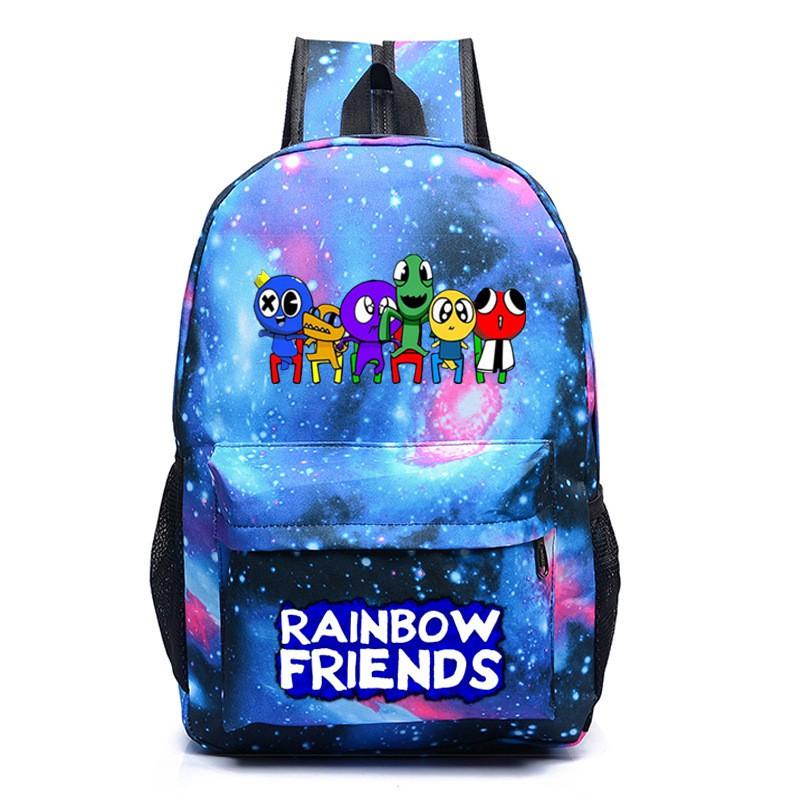 Мультяшный школьный рюкзак Rainbow Friends для детей, мальчиков и девочек, легкий, из ткани Оксфорд, для книг, с эргономичными лямками