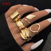 1Set Vintage Metal Rings For Women Men Gift Personalized Punk Hip Hop Irregular Exaggerated Knuckle Joint Rings