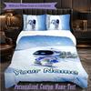 Personalized 3Pcs Bedding SetAstro Bot Custom Text Duvet Cover Pillowcase Set Bedroom Gift