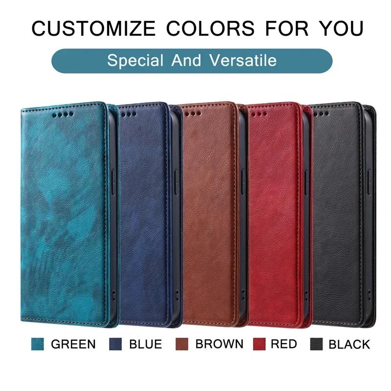 Кожаный чехол-книжка на магните для Samsung Galaxy A15 A25 A35 A55 A05S A14 A24 A34 A54 A13 A23 A33 A53 A73 A52 A12 A32