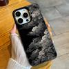 Японская живопись Укиё-э Волны Чехол для телефона Для iPhone 16 17 15 14 12 13 Pro Max Черный Конфетный Матовый Ударопрочный Чехол