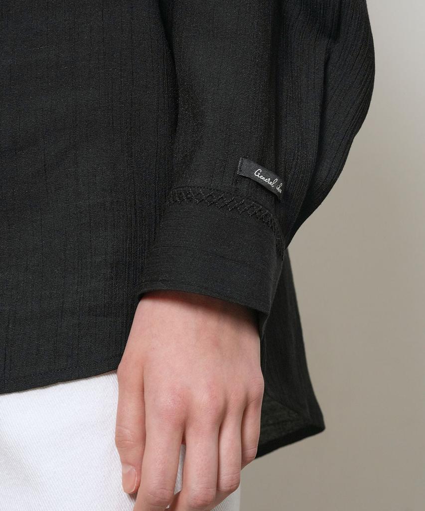 GENERALIDEA Summer Loose Fit Wrinkle Hooded Shirt [Black] / Gf1Lsh512