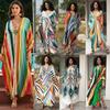 2024 Rayon Print Plus Size Holiday Dress Beach Cover-up for Women