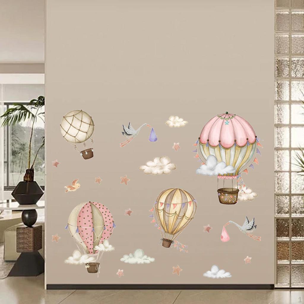 2 шт. Наклейки на стену в виде воздушных шаров, звезд, птиц, облаков, наклейки, многоцелевое искусство, настенная живопись, декор