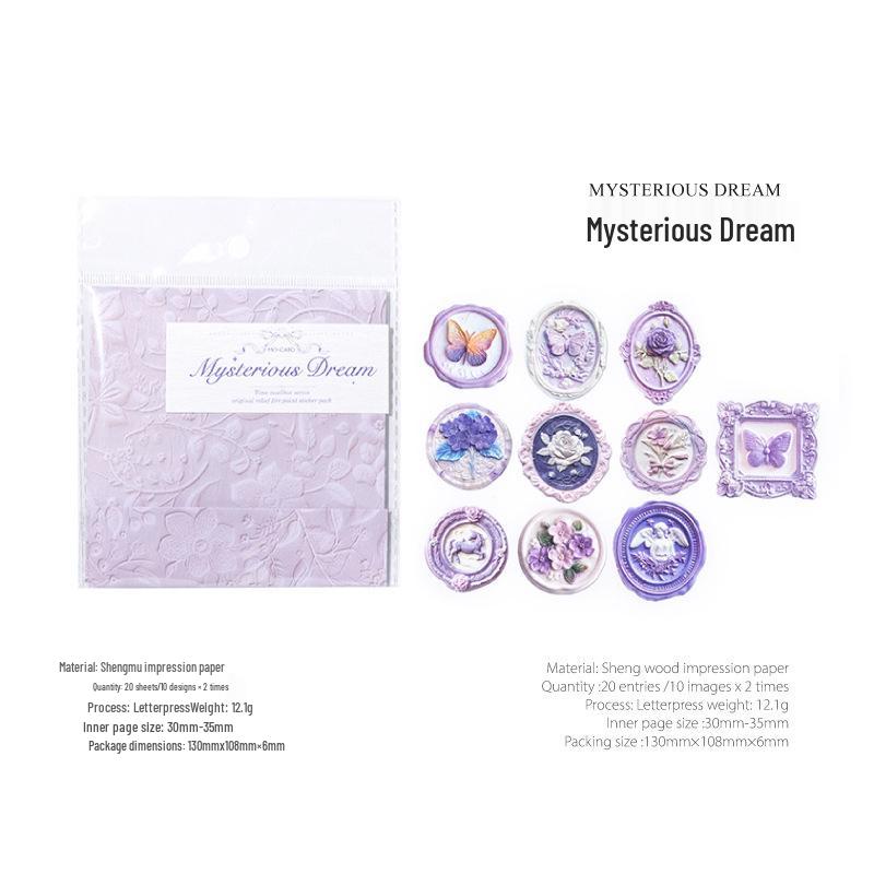 Стикеры Момо: Европейский ретро набор конвертов для дневника с восковой печатью и тиснением с цветочным узором.