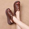 Women's Summer Retro Thick Bottom Sandals Middle Aged Slope Heel Cool Casual Shoes