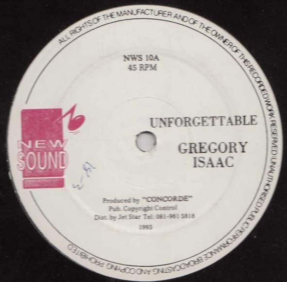 12-дюймовая пластинка GREGORY ISAACS - Unforgettable NWS10 New Sound 1993 UK Регги, Ска и Даб Б/У