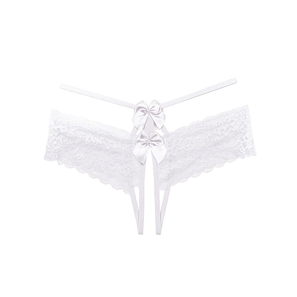 Женские сексуальные трусики с открытой промежностью, кружевные трусики с бантом, тонкие бретельки, открытая попа, горячее эротическое белье с Т-образной спинкой, микро-стринги