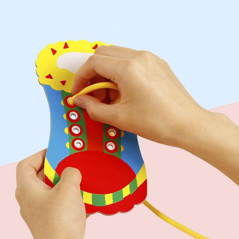 1PCS Children's Fun Montessori Material DIY Shoelace Game Learn Basic Life Skills Teaching Aid Educational Toys For Children