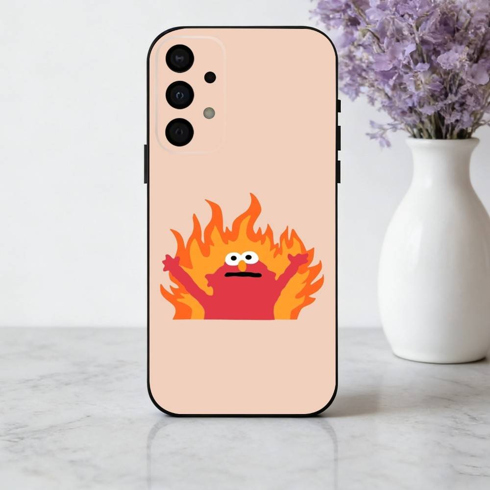 C-Cartoon R-Red cute A-Elmo-O Phone Case For Samsung Galaxy A73,A72,A71,A70,A53,A52,A51,Soft Silicone Black Cover