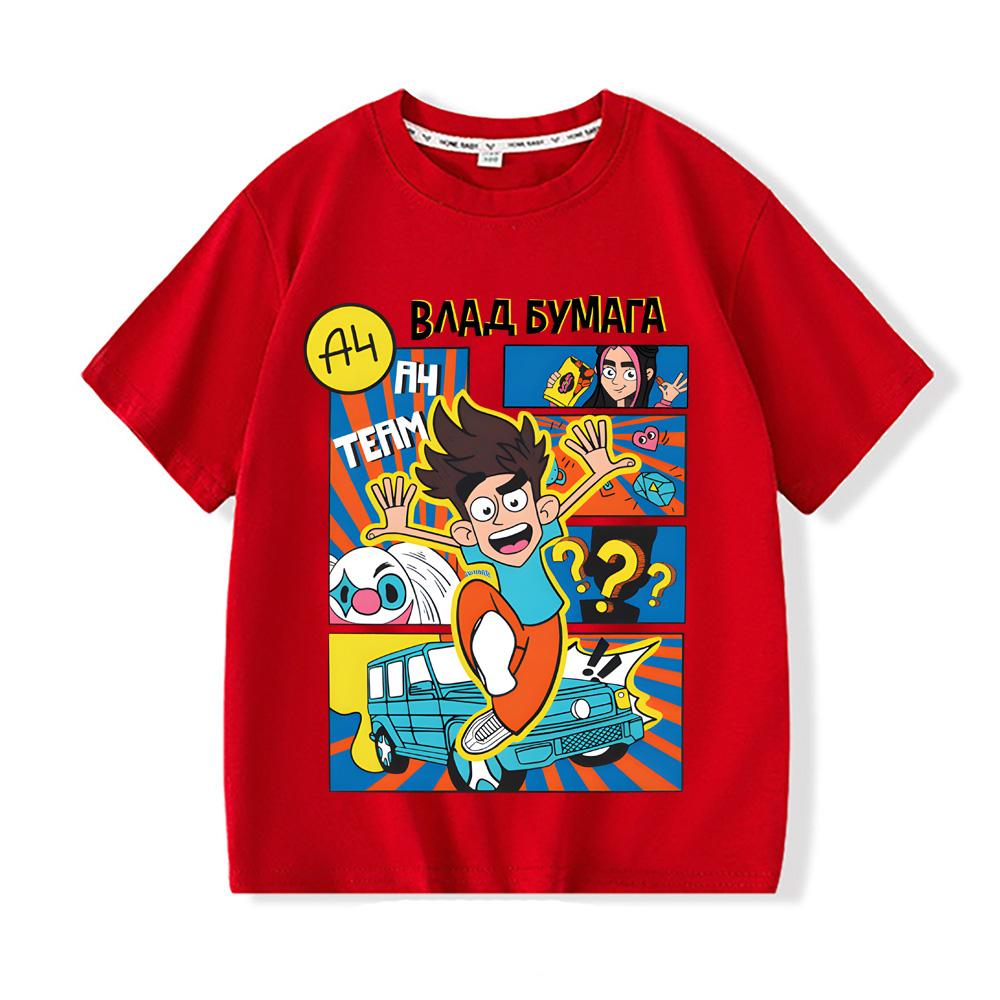 Детская одежда Футболка A4 С коротким рукавом Топы Девочки Мальчики Футболка Y2k Футболки Летние Аниме Футболки Топы