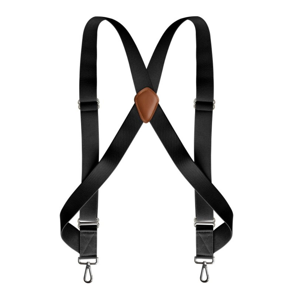 Retro Leather Suspenders Metal Clip Suspender Clip Simple Suspenders for Men Gift