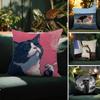 Popular Internet Cute Banana Cat Pillow Case Pattern Printed Pillowcase for Living Room Sofa Cushion Cover & Bedroom Decor