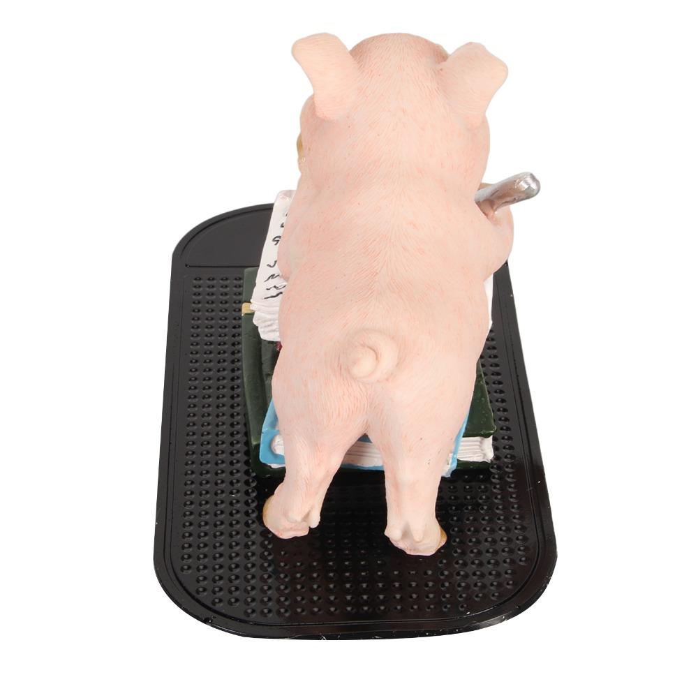 4PCS Anti Slip Mat Pig Statue Resin Resin Animal Statue Statues Piggy Figurine Bookshelf Display