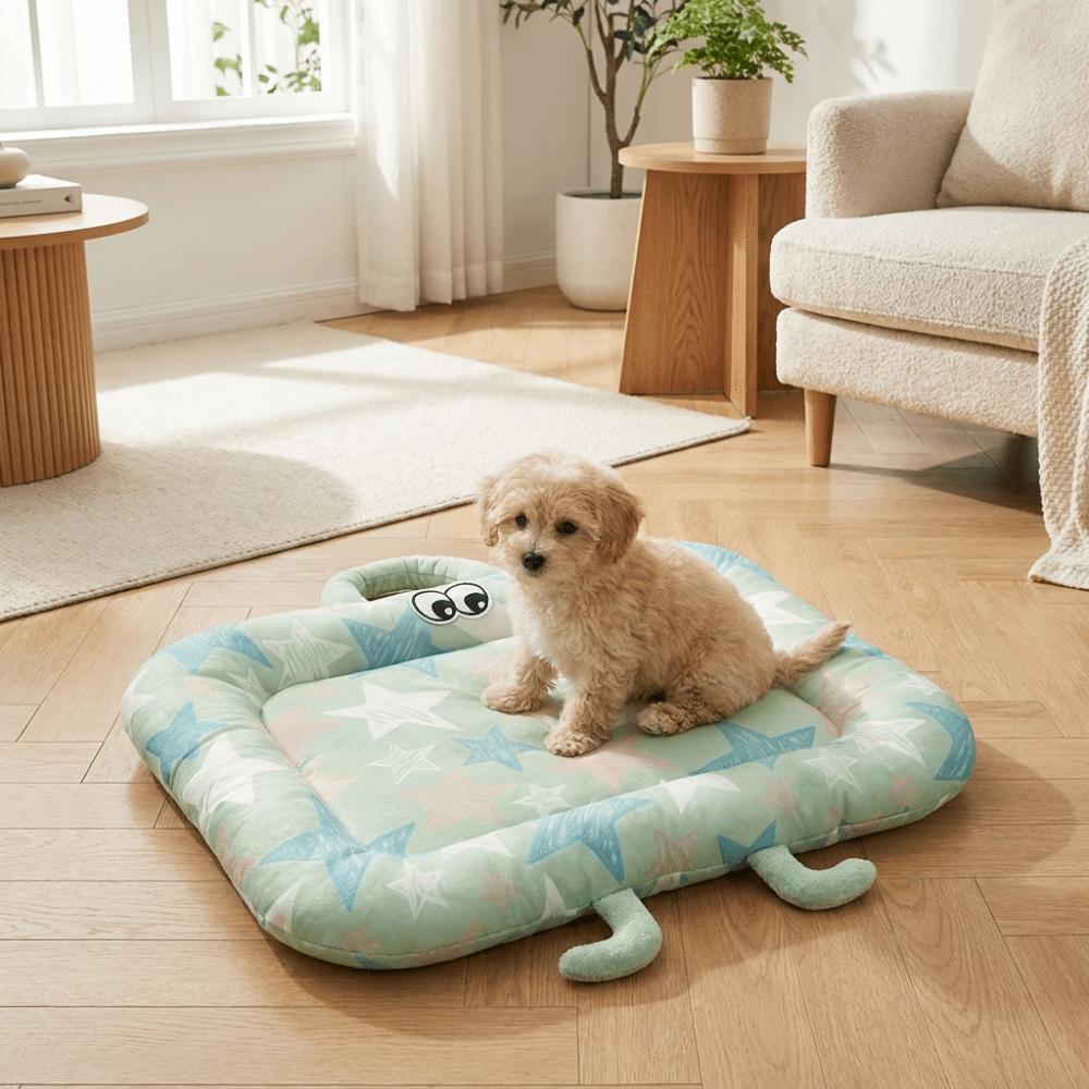 Cartoon Summer Dog Bed Nonslip Pet Cooling Nest Cute Ice Silk Cushion  Pet Sleeping