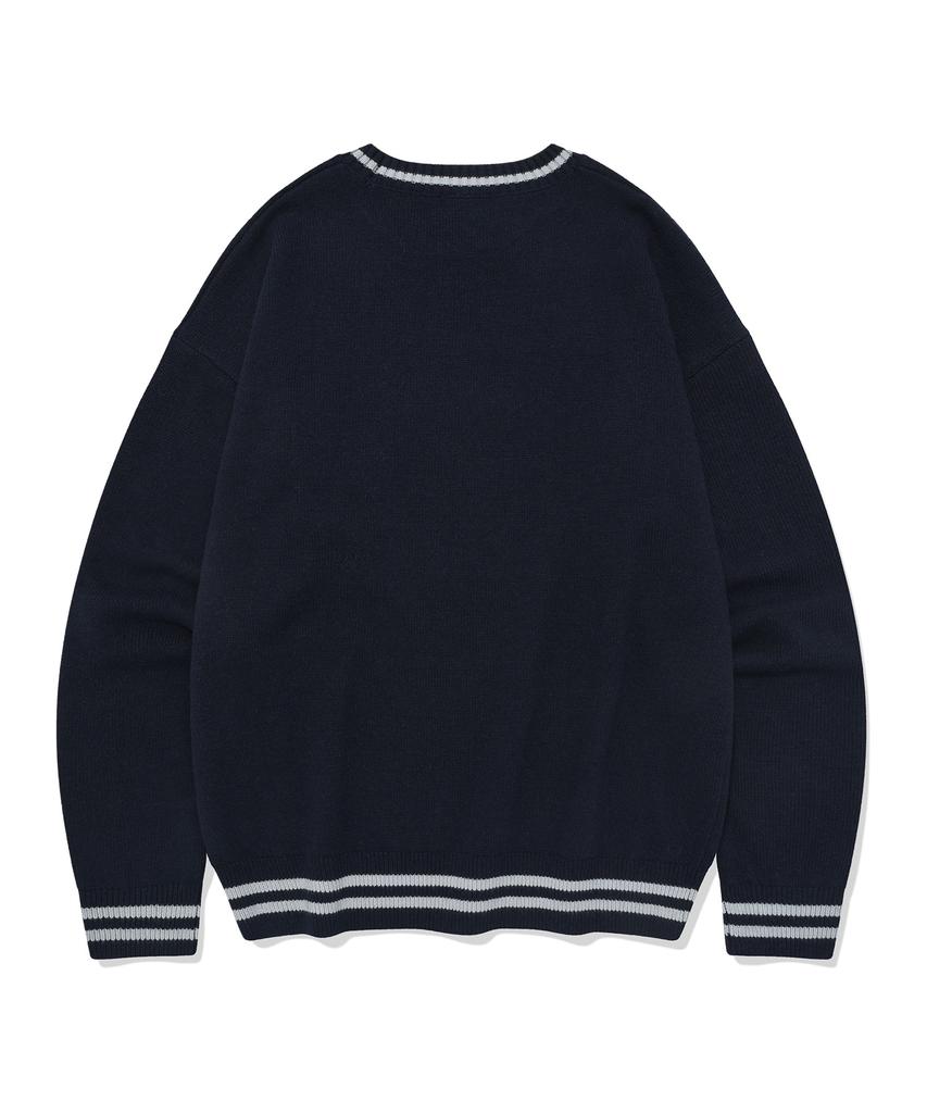 COVERNAT Big C Logo Crewneck Knit Dark Navy
