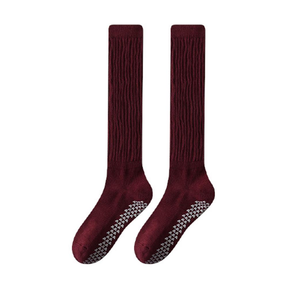 1 пара женских зимних носков для йоги, компрессионные носки для йоги с силиконовой подошвой, длинные, высокоэластичные, нескользящие, теплые чулки