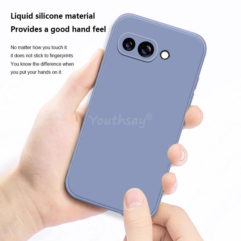 Чехол для Google Pixel 9a Чехол из жидкого силикона Однотонный Чехол Pixel 9a Защитный чехол для телефона из ТПУ с защитой от падения Чехол для Google Pixel 9 a