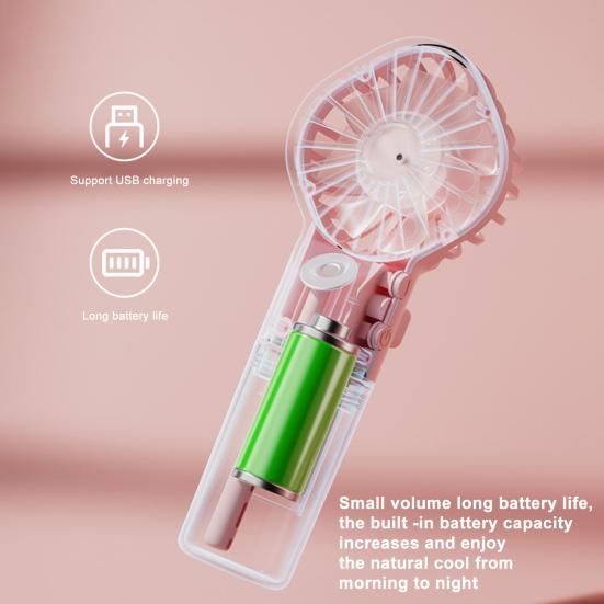 Mini Fan Nano High-Speed 4-Gear Adjustable Water Sprayer 7-Blade Portable Handheld Fan Home