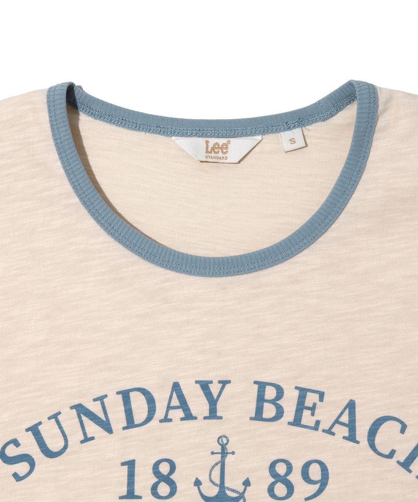 LEE Women Typo Ringer T-Shirt Cream