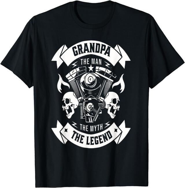Brand New LIMITED Biker Grandpa The Man The Myth The Legend Motorcycle T-Shirt