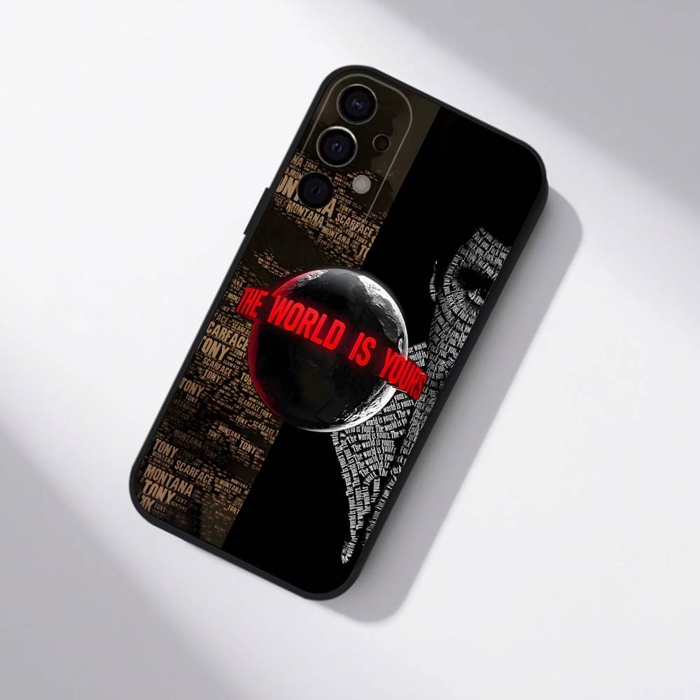 Чехол для телефона S-Scarfaces Tony Montana для Samsung S25,S24,S21,S22,S23,S30,Ultra,S20,Plus,Fe,Lite,5G Черный