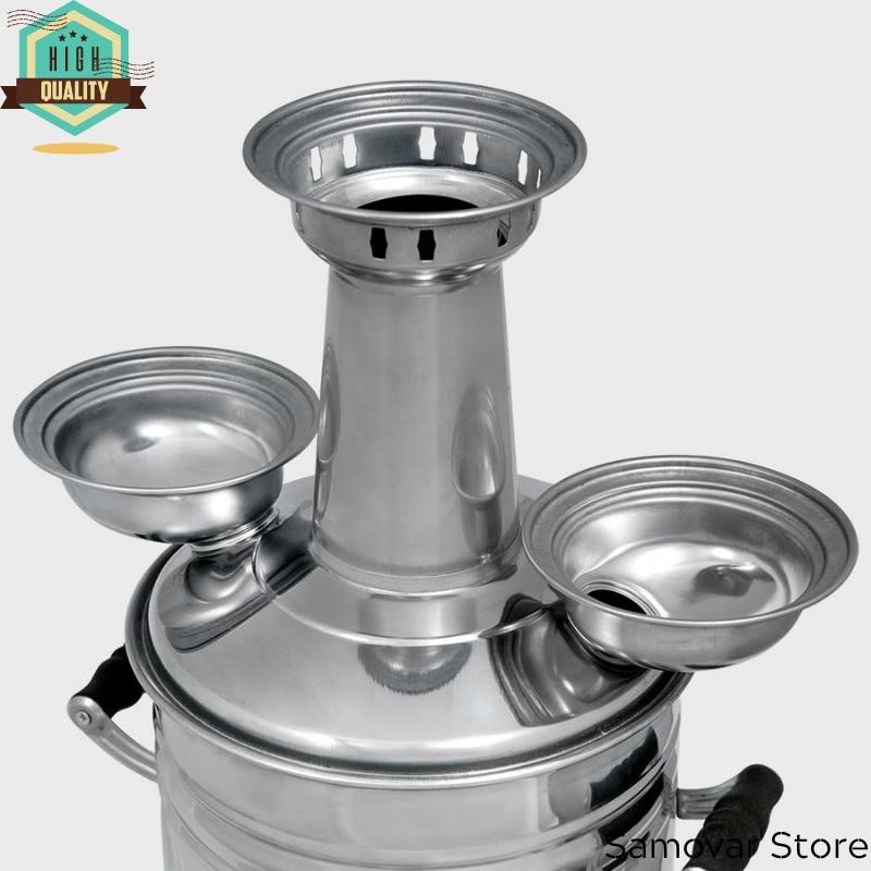 Турецкий самовар из нержавеющей стали Наружная дровяная плита Самовар Чайный набор Подогреватель Чайник Чайная посуда Плита Чай Пикник Водонагреватель