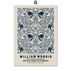 William Morris Blue Botanical Set, Wall Art, Nordic Posters, Canvas Paintings, Prints, Pictures for Living Room Decor