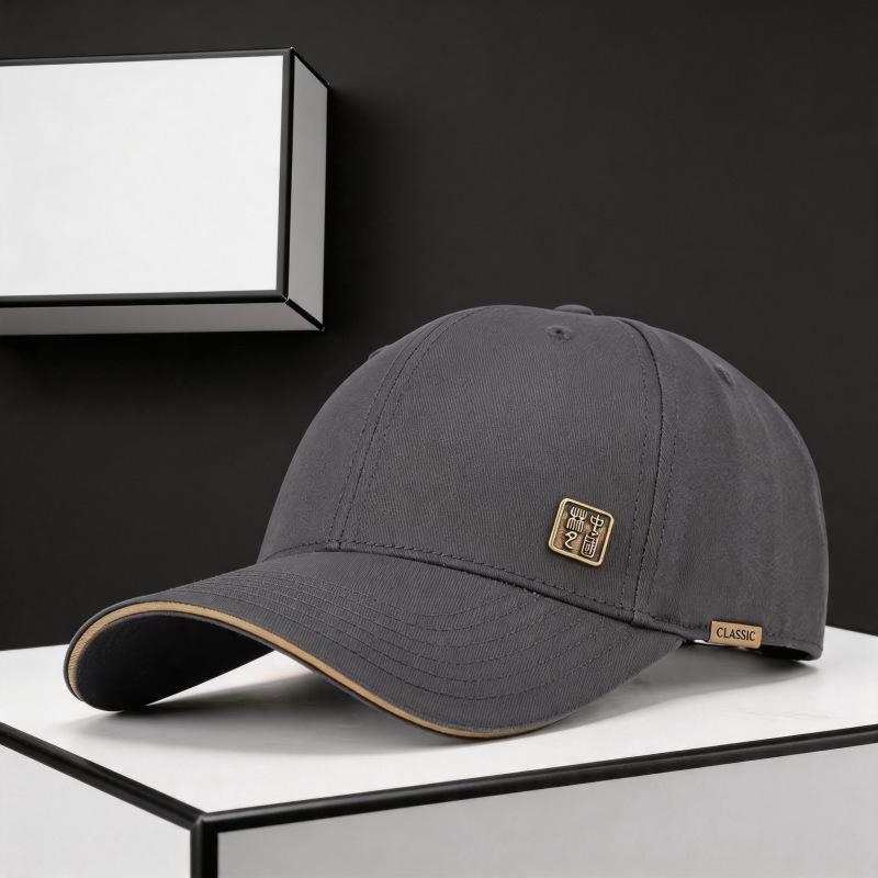 Baseball hat men's and women's four seasons new hard top modified face baseball cap versatile curved brim sun protection cap