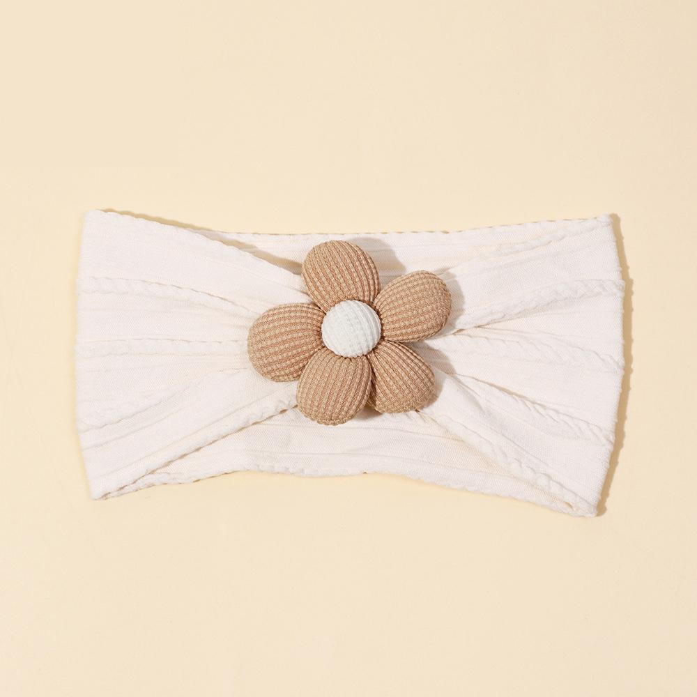 Мягкий нейлоновый платок, 1 шт., подходит для новорожденных девочек, повязка на голову с цветком, эластичная повязка для волос, тюрбан, аксессуары для волос для малышей