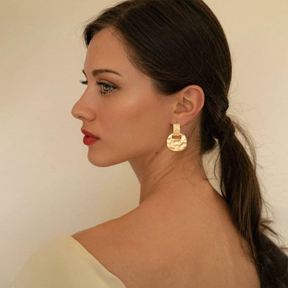 Elegant Square Ear Clips Light Luxury Women Earrings Trendy Water Ripple Ear Clips Special Events