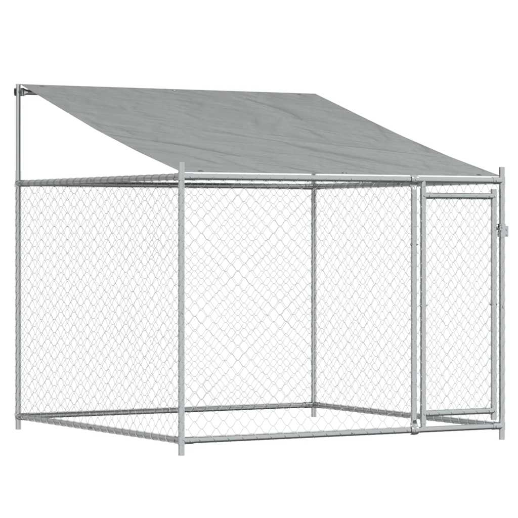 Dog Kennel with Roof and Doors Gray 6x2x2 m Galvanized Steel