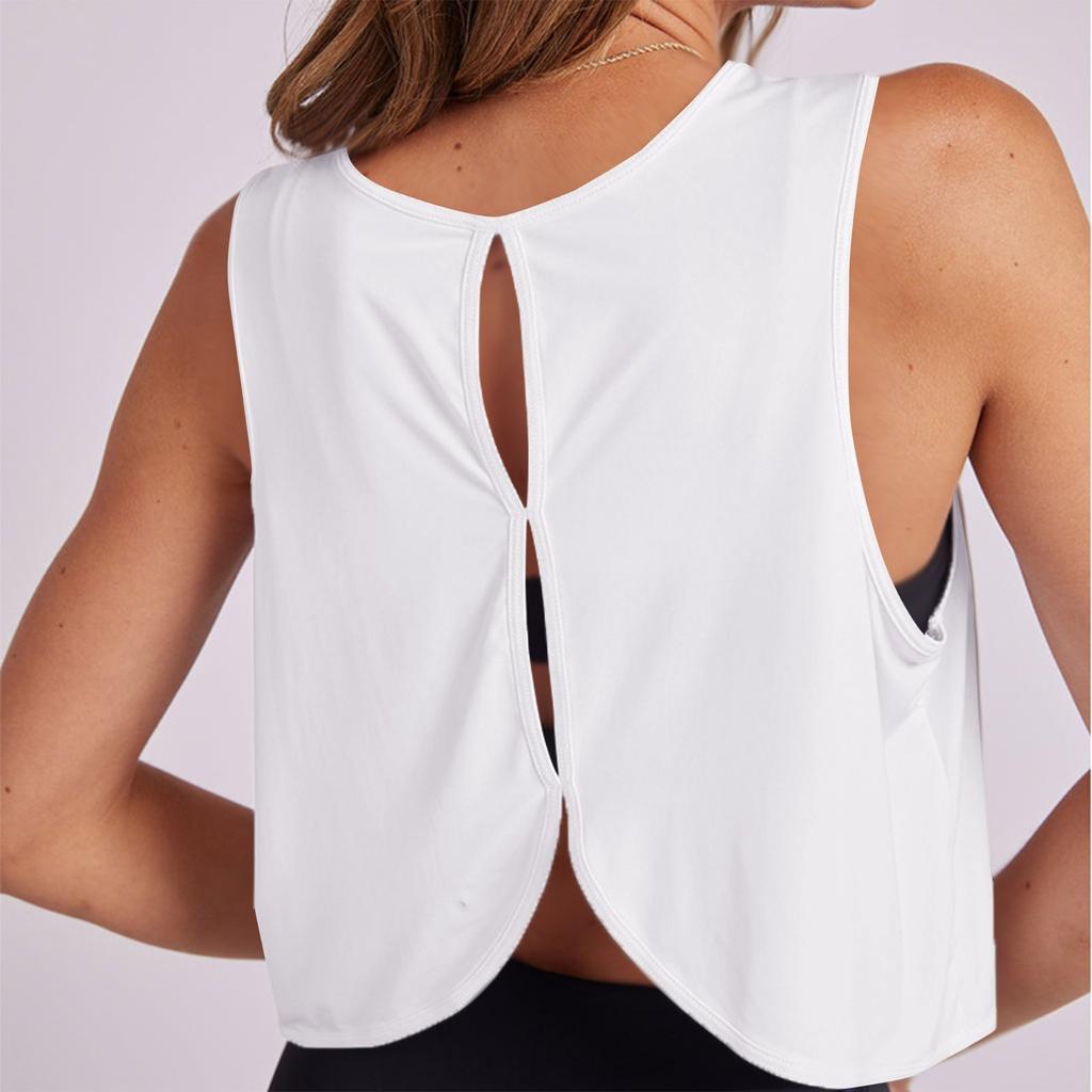 Женская мода с открытой спиной, спортивный бег, фитнес, повседневный топ для йоги, сто