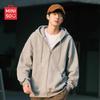 MINISO Men's Heavyweight Loose-Fit Zip-Up Hoodie