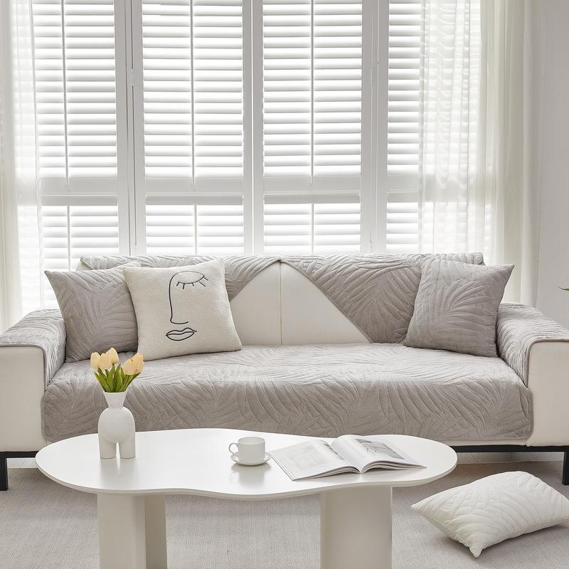 Однотонная плюшевая подушка для дивана Nordic Simple Fashion Sofa Towel Нескользящий кожаный чехол для дивана Four Seasons Universal Seat Cushions Winter