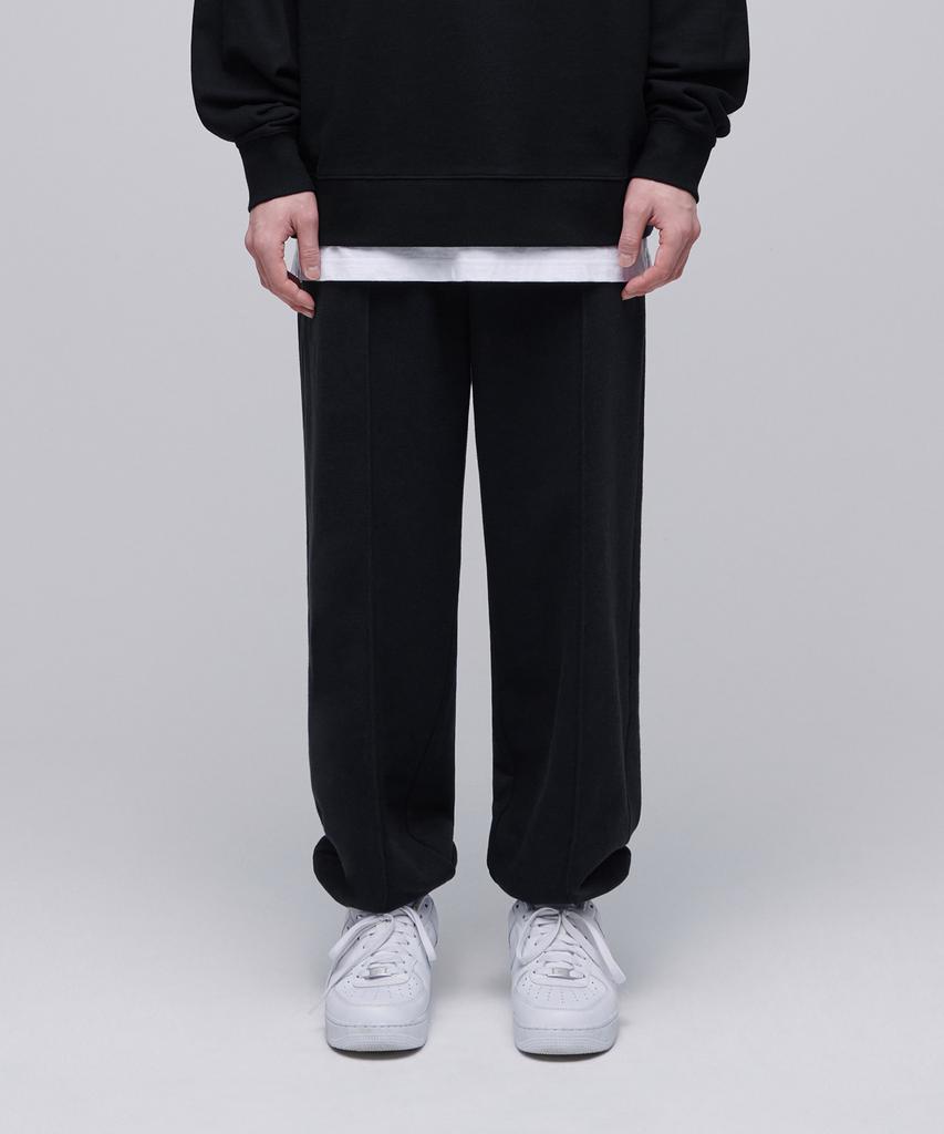 MUSINSA STANDARD Pin Tuck Wide Sweatpants [Black]