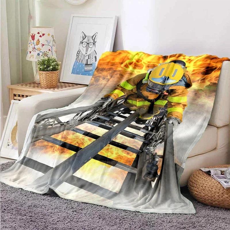 Throw Blanket Fleece Warm Cozy Soft for Couch Bed TV Firefighters Lightweight Fire Flannel hello kitty blanket coraline