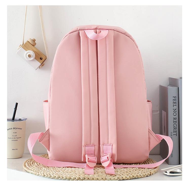 Four-Pieces Backpack Set Student Schoolbag Color Block Women's Large Capacity Backpack Campus Backpack