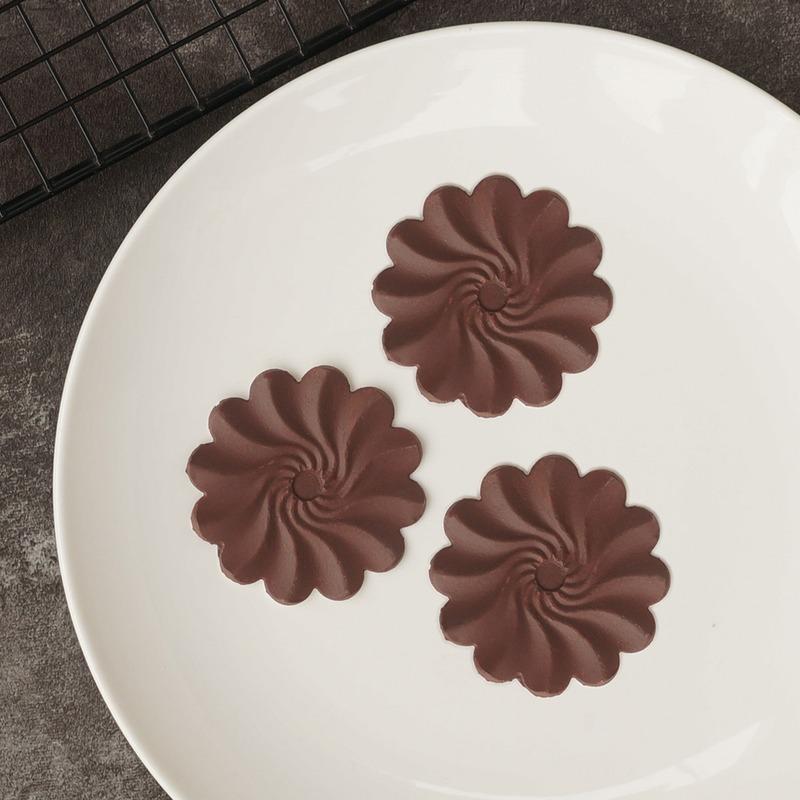 Ruffled Flower Shape Silicone Mold Decorating Chocolate Dessert Garnish Transfer Sheet Stencil Chablon
