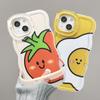 Ins Яйца Помидоры Подходит для Iphone16 Apple Phone Чехол 15 Милый Ниша 14 Двойная Подставка 13 Пара X