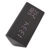 Digital Alarm Clock Regulable Brightness Temperature Humidity Display Black Wood White Light LED Des