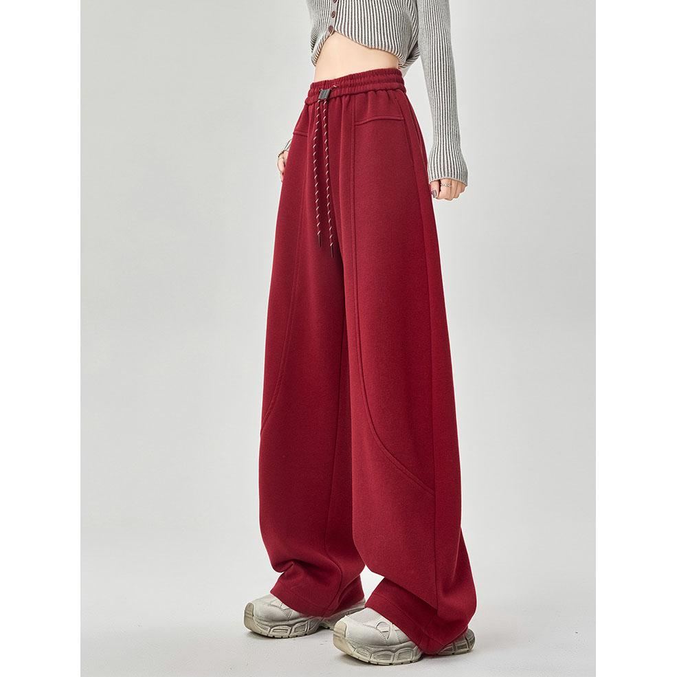 Осень-весна Длинные брюки спортивные штаны женские шаровары эластичные однотонные свободные брюки