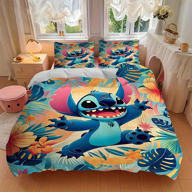 3pcs Stitch Printed Bedding Set,(Includes 1 Duvet Cover And 2 Pillowcases, Quilt Not Included) yy250814065