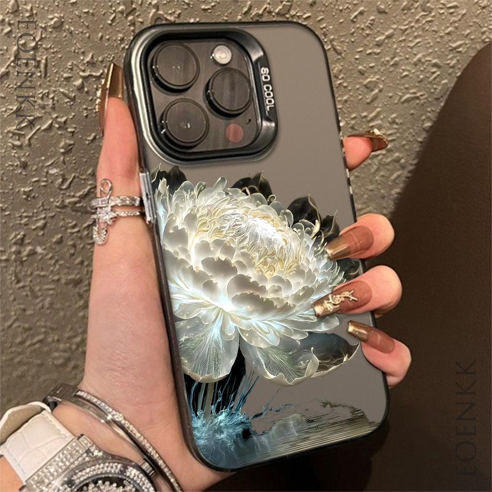 Роскошный защитный чехол Lotus Flower Anti-Drop для iPhone 16 Pro Max 15 14 13 12 11 Pro XR XS X 7 8 Plus с защитным покрытием для объектива