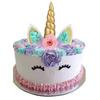 3D Unicorn Cake Topper with Unicorn Eyes, Set of 2, Birthday, Happy Birthday Cake Decoration