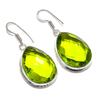Peridot Gemstone Handmade 925 Sterling Silver Jewelry Earring 1.77" z2H95