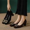 Мода Весна Лето 2024 Мода Элегантные Лаконичные Женские Босоножки на Высоком Каблуке Туфли из Натуральной Кожи Вечеринка Офис Выпускной Обувь Женская