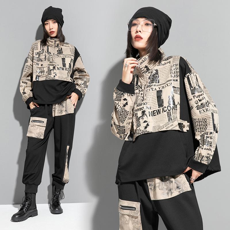 Женская рубашка больших размеров на весну, стойка воротник, повседневная, длинный рукав, винтажная мода, топы, футболки, свободная, новая